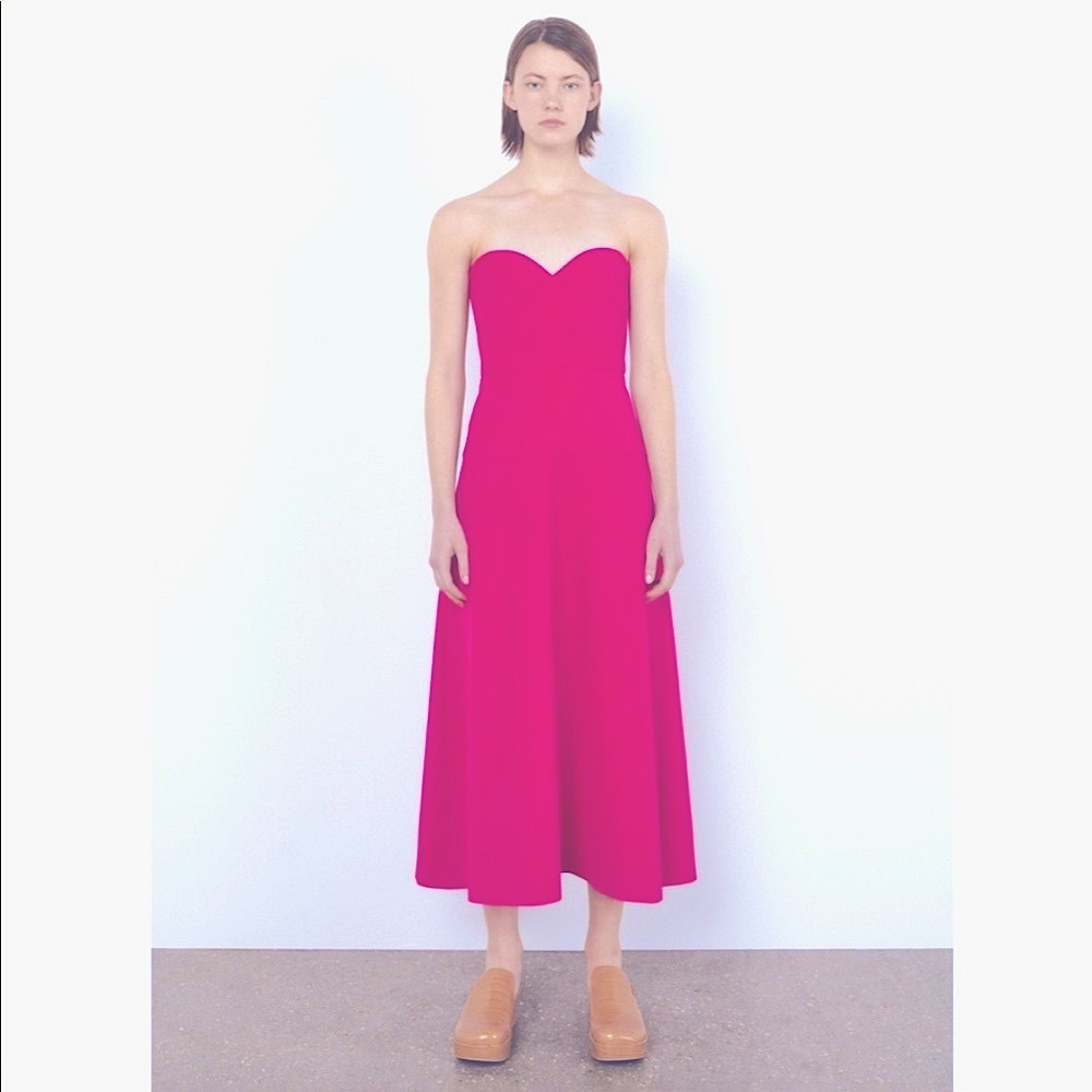 Zara hot pink Bustier corset midi dress - Picture 9 of 15